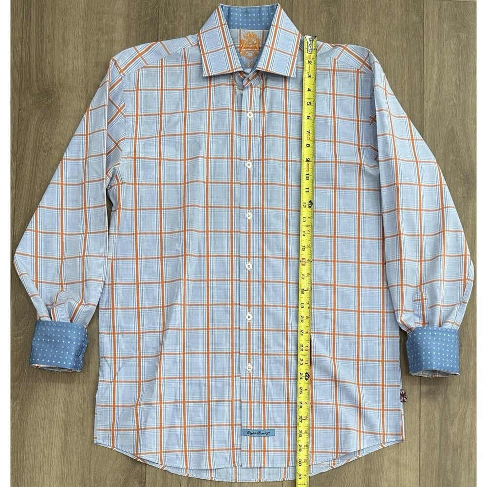 (2) Lot English Laundry Flip Cuffs Multicolor Plaid Shirts Men’s Size 15.5/34&35 - Picture 7 of 10
